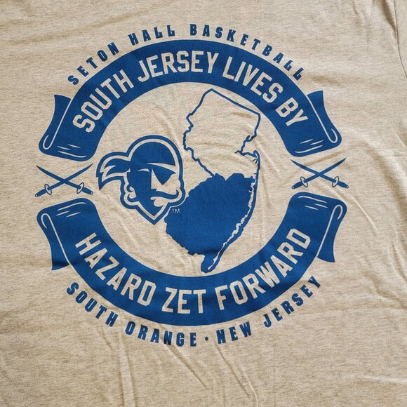 Seton Hall Pirates Basketball Graphic Tee Shirt by RSVLTS, Gray, Medium, NWT - Picture 3 of 12